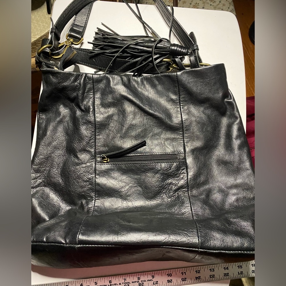 Angel L Martino Leather Woven Purse View 3